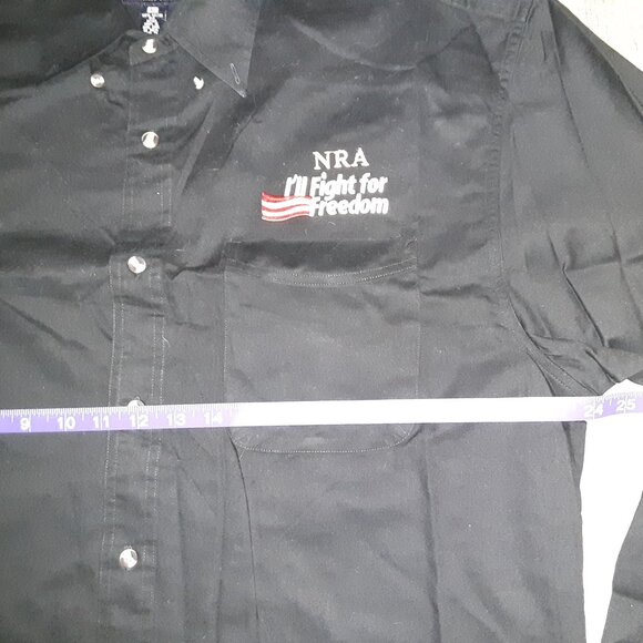 NRA Embroidered Button-Down Shirt * I'll Fight for Freedom" * Long Sleeve *Black - Picture 5 of 7